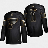 Blues 11 Brian Sutter Black Gold Adidas Jersey,baseball caps,new era cap wholesale,wholesale hats